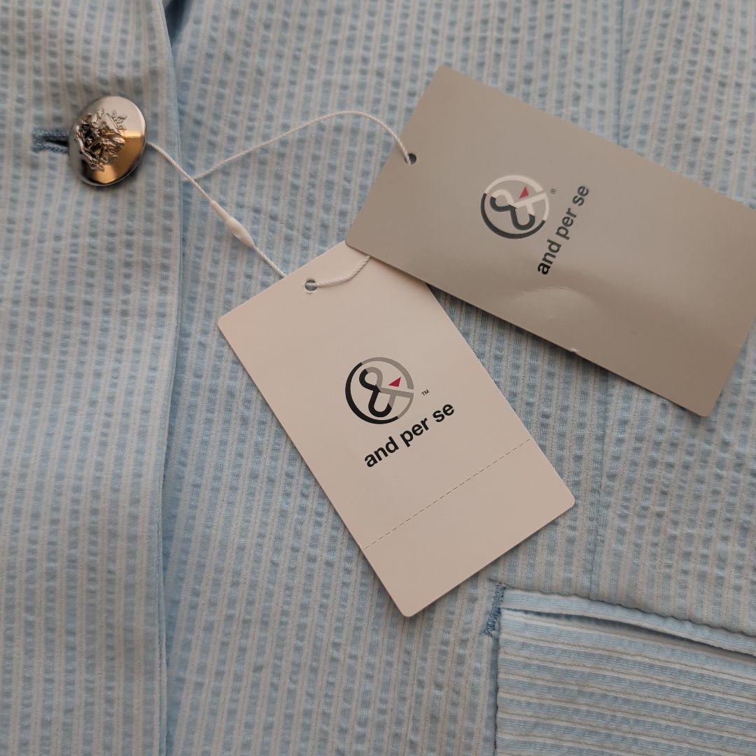 新品タグ付 現行 and per se テーラードジャケット ゴルフ L