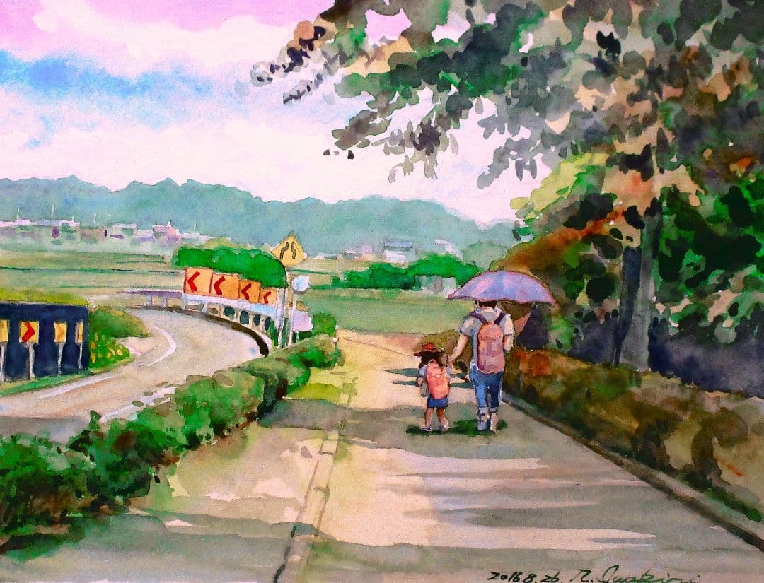 お母さんと一緒(水彩画 )