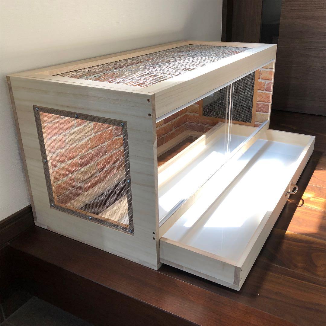 新品　木製ケージ　ハリネズミ　ハムスター　引出しタイプ　小動物　爬虫類　両生類