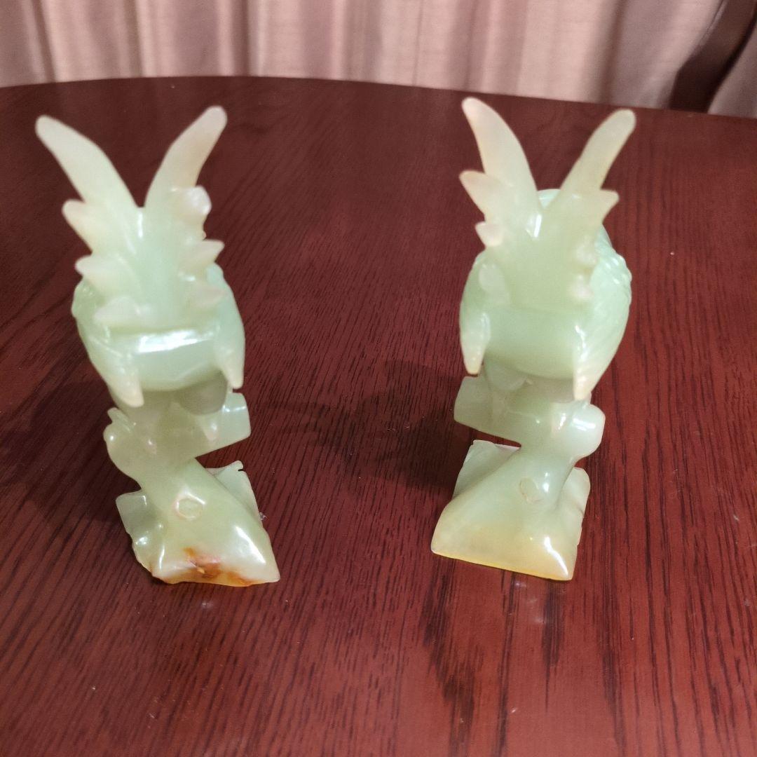 翡翠 鳥の彫刻 2体 オリジナルボックス付き