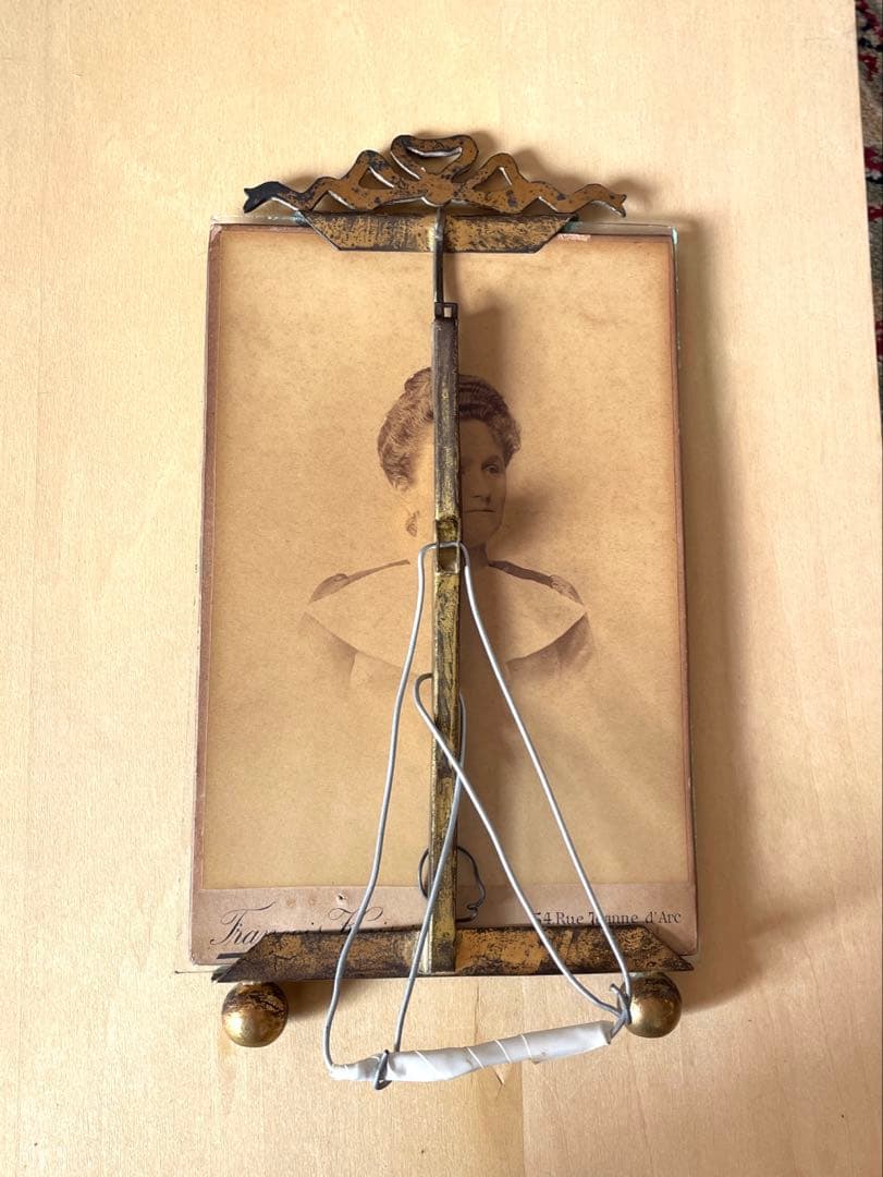 フランスアンティーク フォトフレーム　ガーランド装飾　フォトカード