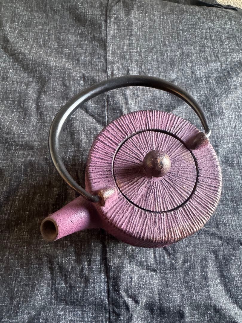 藍花　南部鉄瓶 450ml 岩鋳　ダークパープル