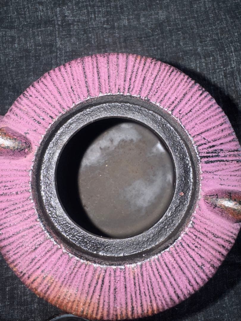 藍花　南部鉄瓶 450ml 岩鋳　ダークパープル