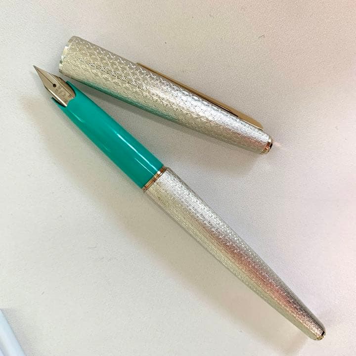 廃番 ヴィンテージ レトロ PLATINUM 18K WG 万年筆 ボールペン