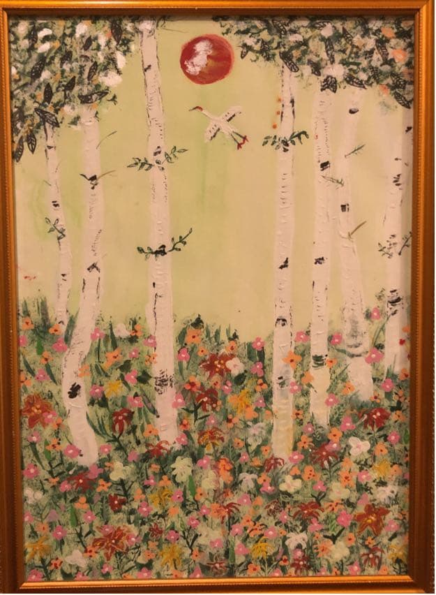 この絵を見ていると、とてもやすらぎました。引っ越しの為、出品致します。