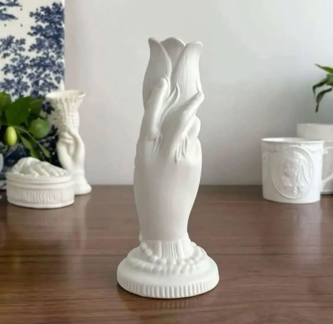 英国ヴィンテージ ♤ ホワイトビスクのハンドベース17cm ♤ ポートメイリオン