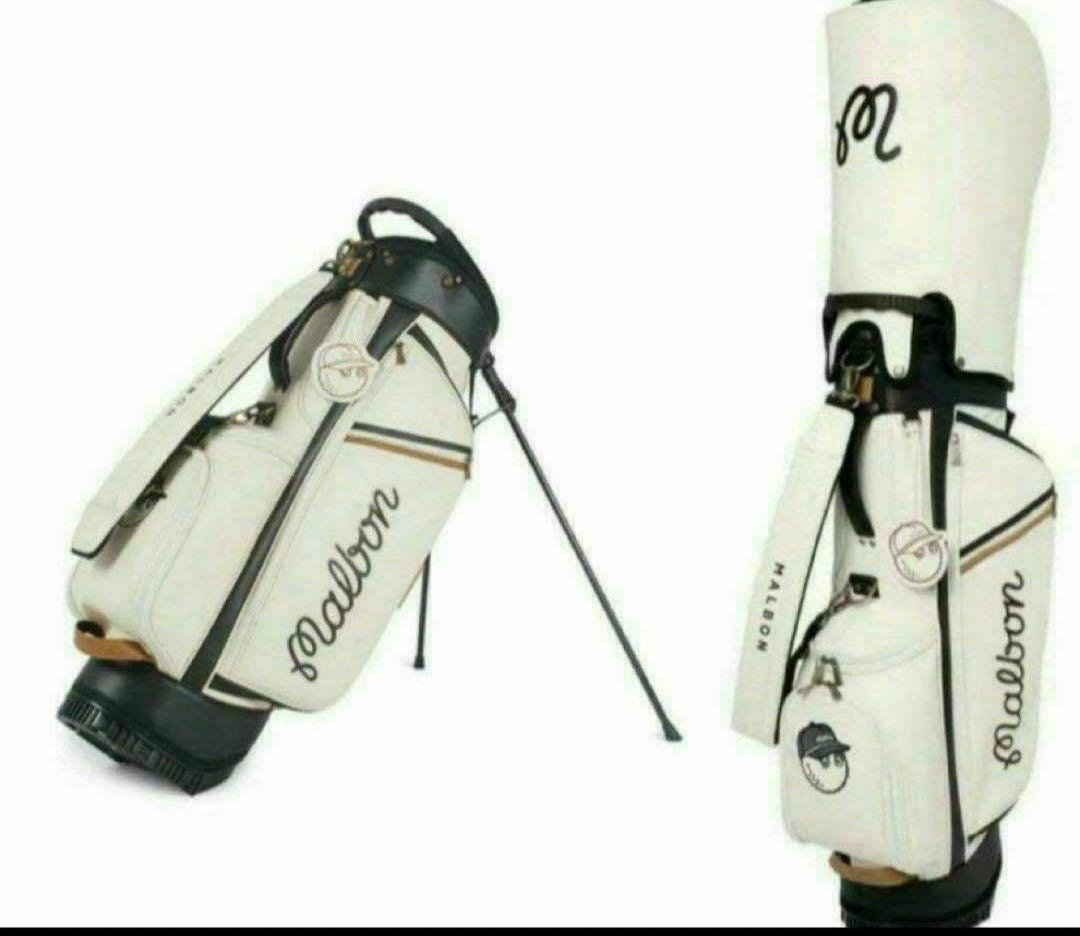 マルボンゴルフ キャディバッグ Malbon Golf　スタンドバッグ 白色