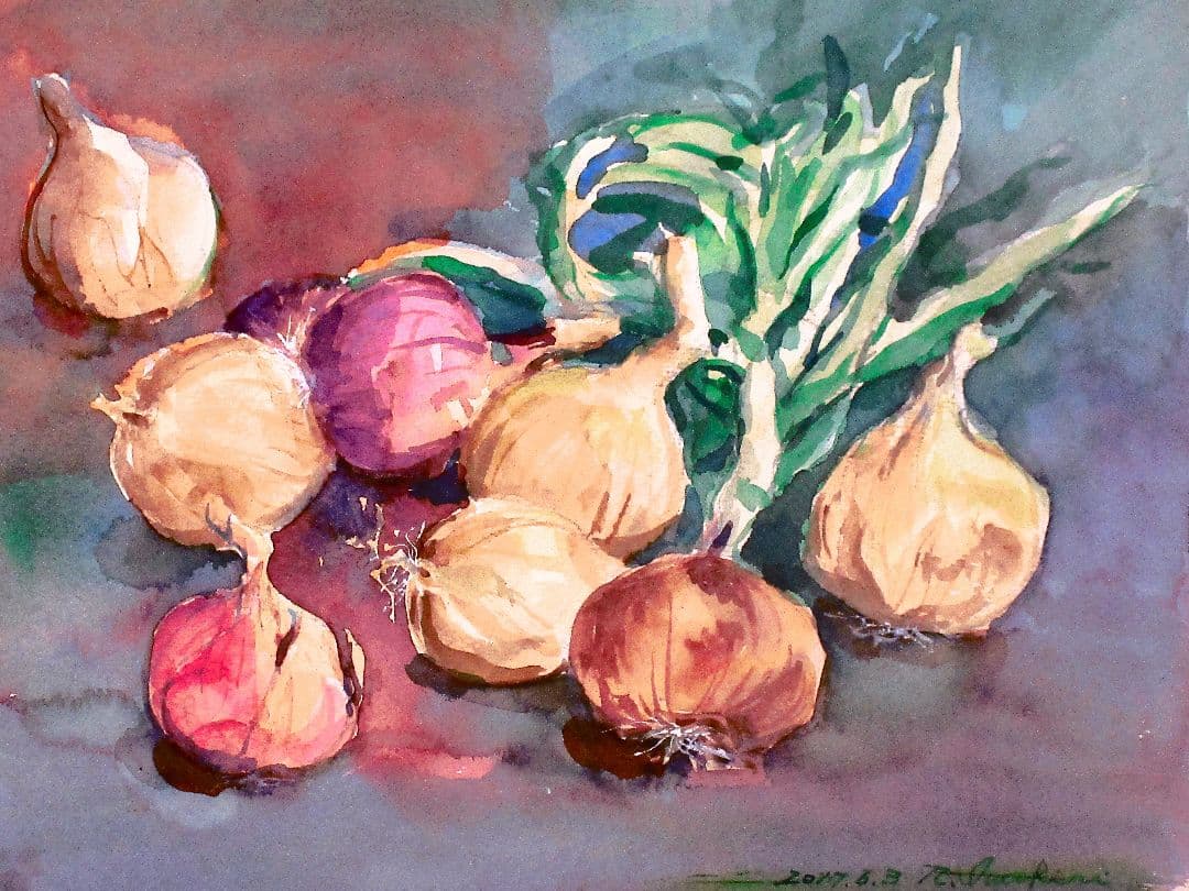 水彩画「玉ねぎ」