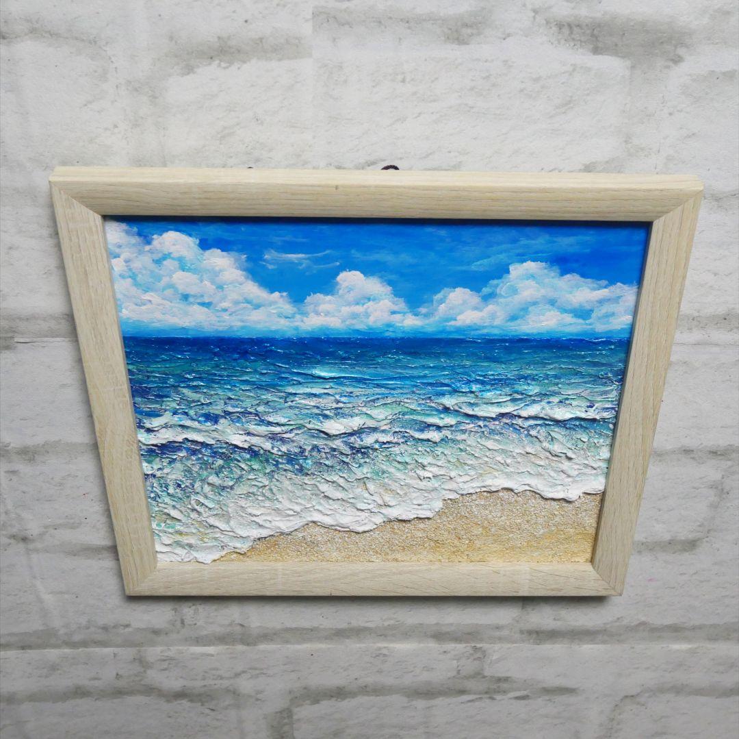 油絵 油彩 油彩画 絵 絵画 【真夏の海】
