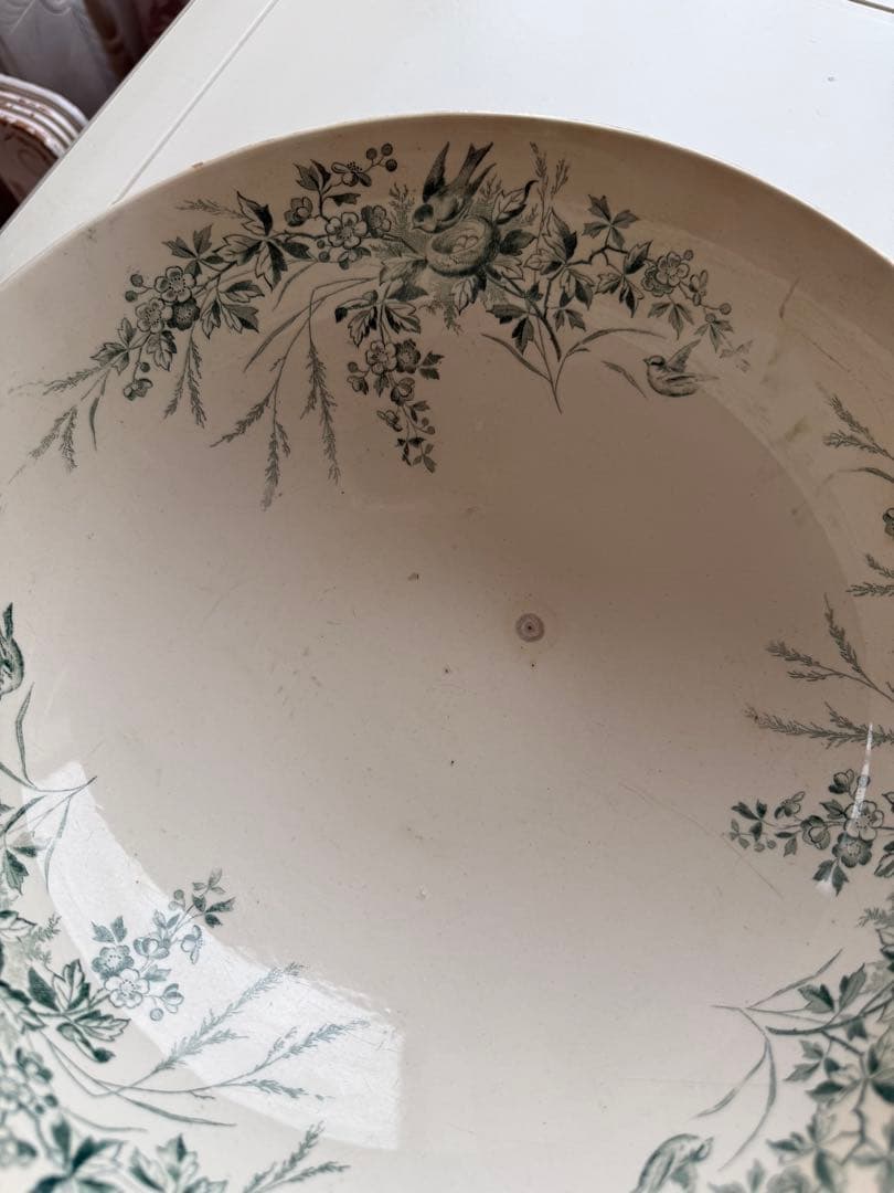 フランスアンティーク陶器クレイユモントローベイスンボウル