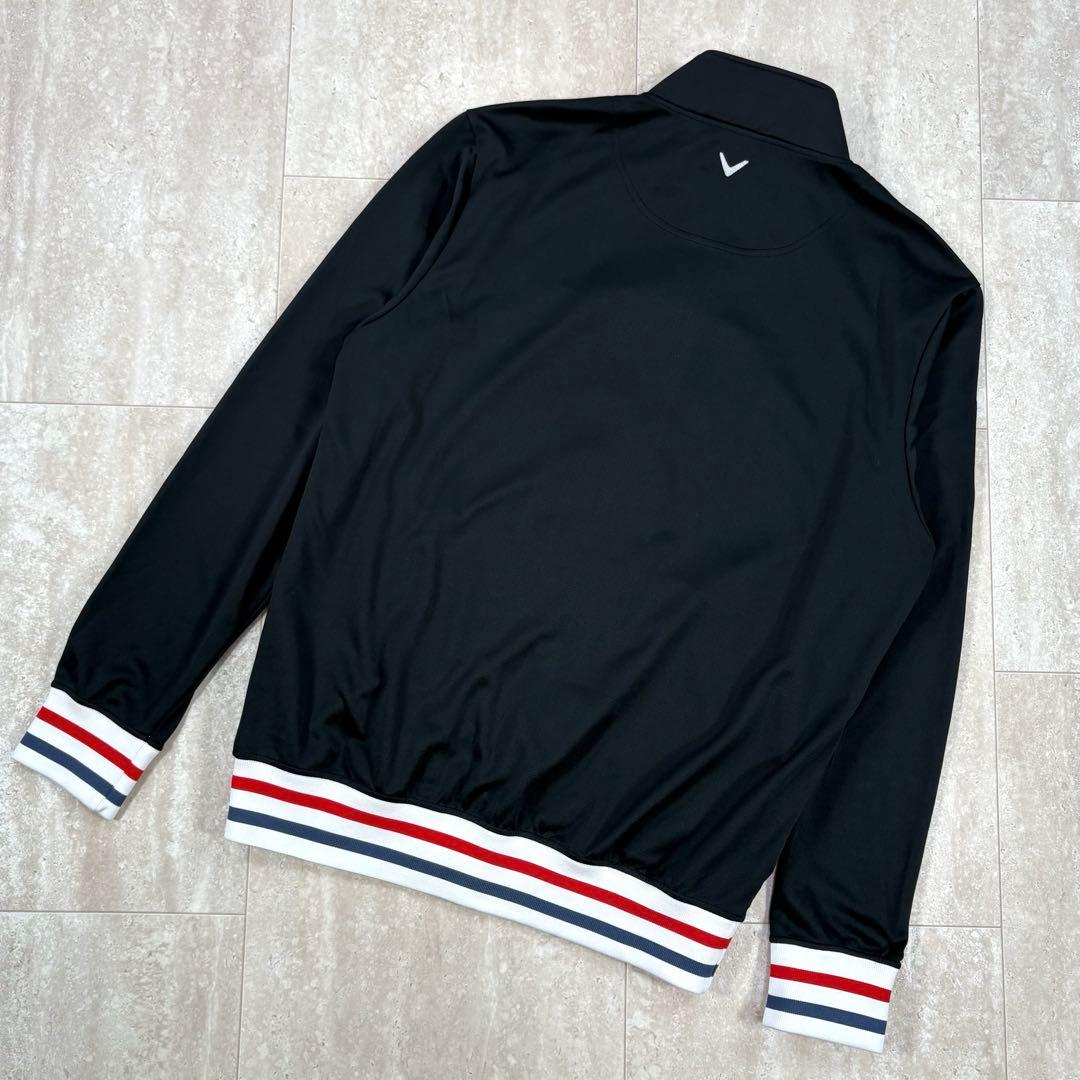 【キャロウェイ】トラックジャケット　LLサイズ　ブラック　ロゴ刺繍　ダブルジップ