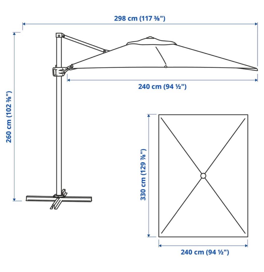 IKEA SEGLARO セグラロー ハンギングパラソル 330x240 cm