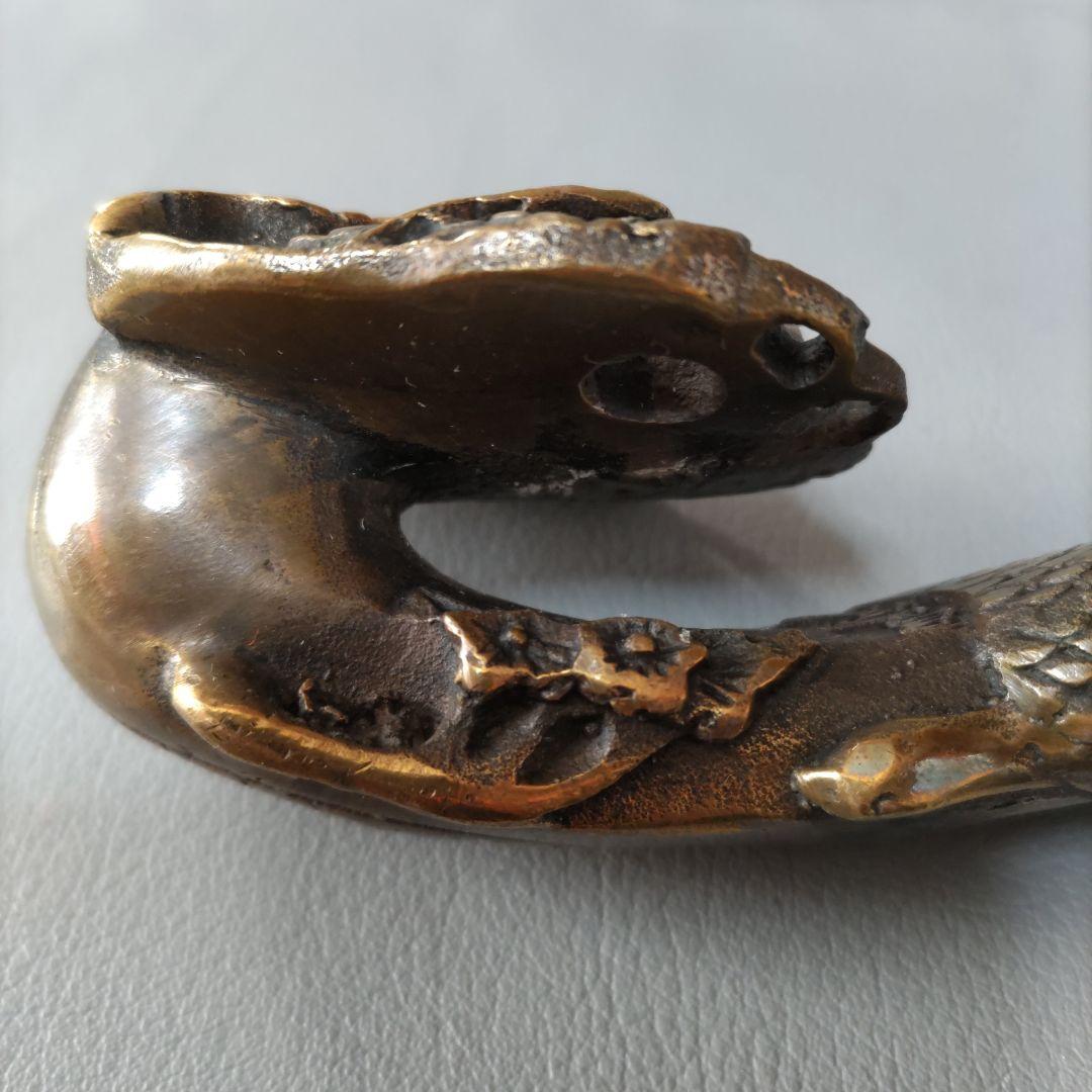 銅製龍置物　如意