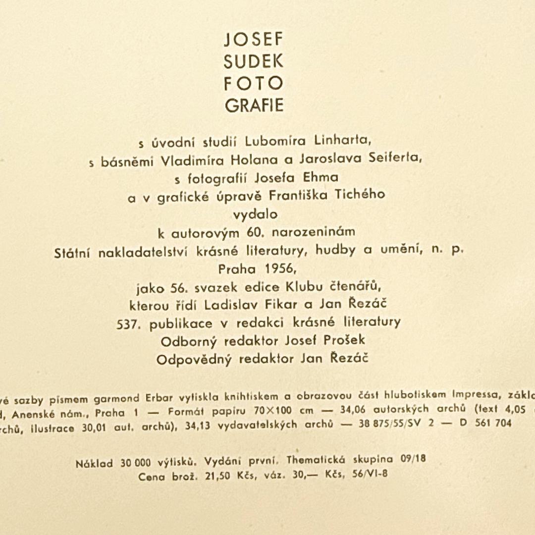 Josef Sudek Fotografie 　ヨセフ・スデク