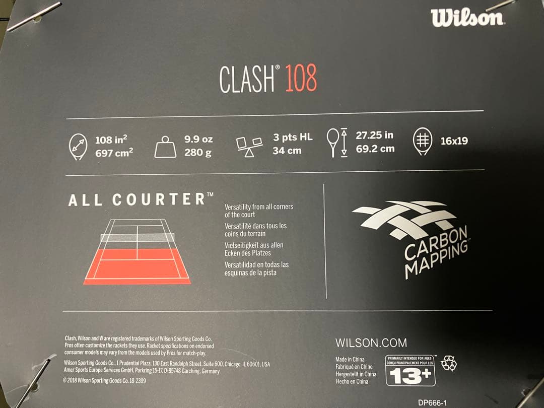 【新品】Wilson CLASH 108 テニスラケット