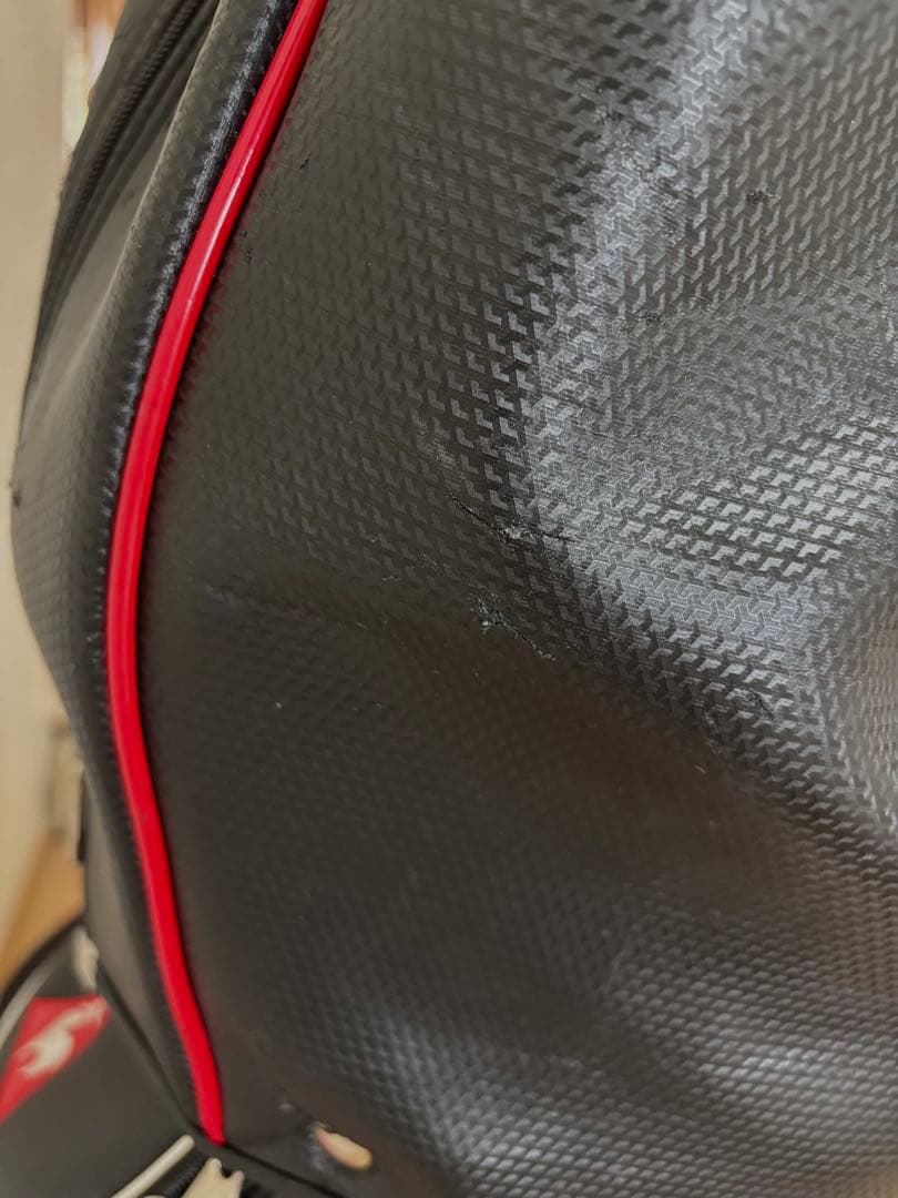 やっさん　le coq sportif キャディバッグ ブラック レッド