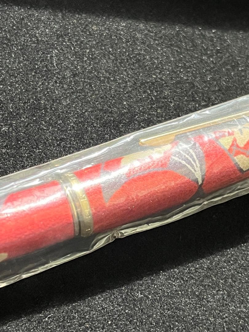 拓*海様 PLATINUM 万年筆 本革製 赤　和柄　ヴィンテージ