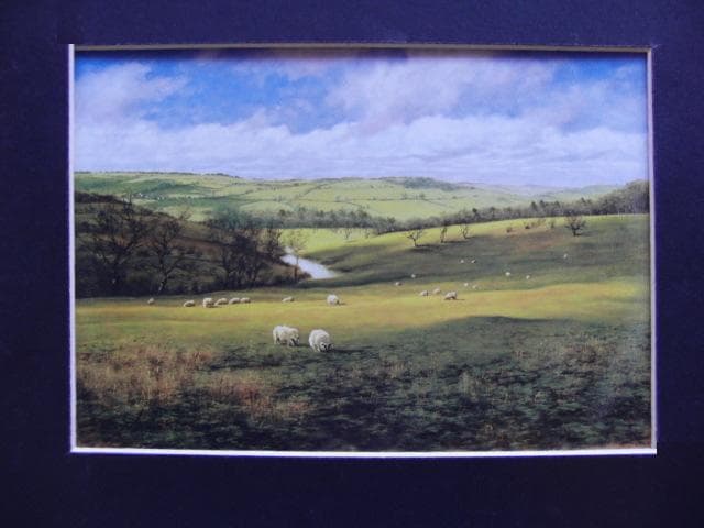 藤田昌市、【コッツウォルズ風景（イングランド）】、希少な画集画