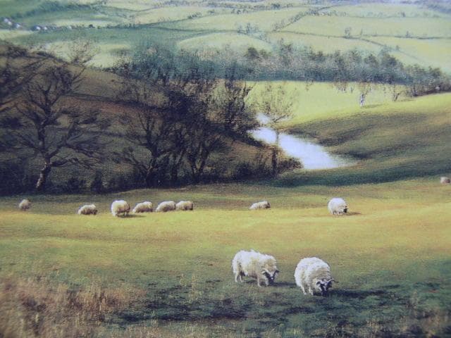 藤田昌市、【コッツウォルズ風景（イングランド）】、希少な画集画