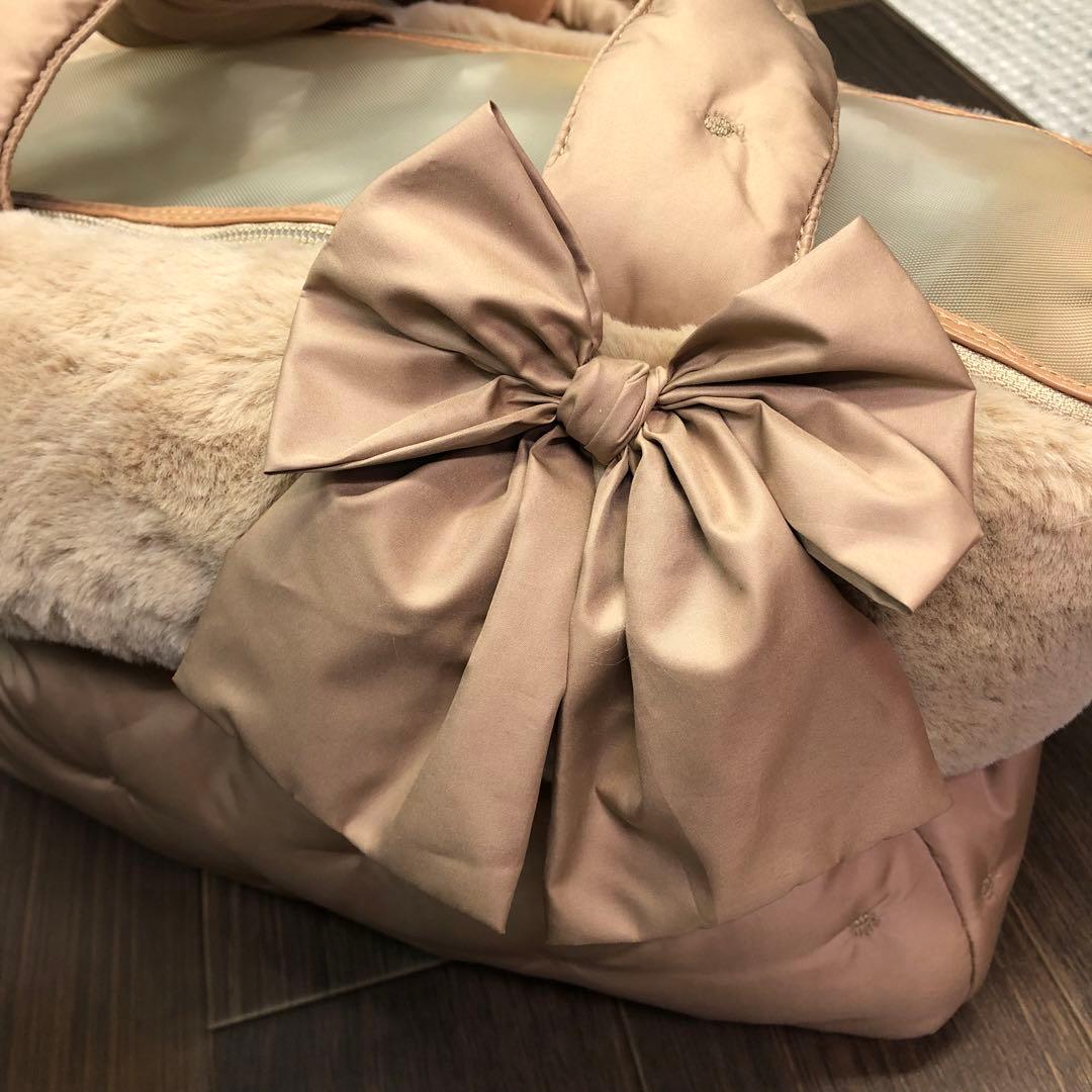 M*a様 未使用 for pets only リボン付きファーキャリーバッグ 犬