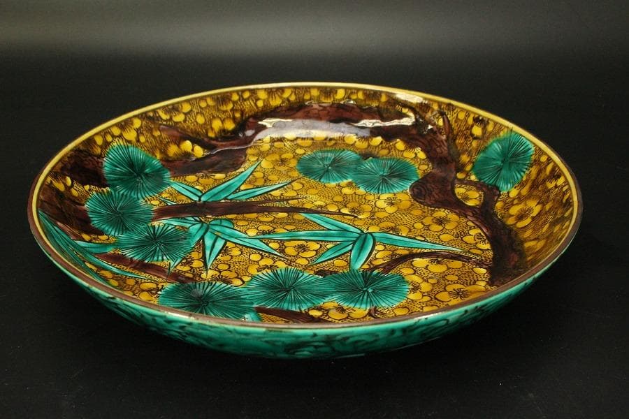 古九谷写 色絵 皿 φ30.5㎝(メ1056-3)