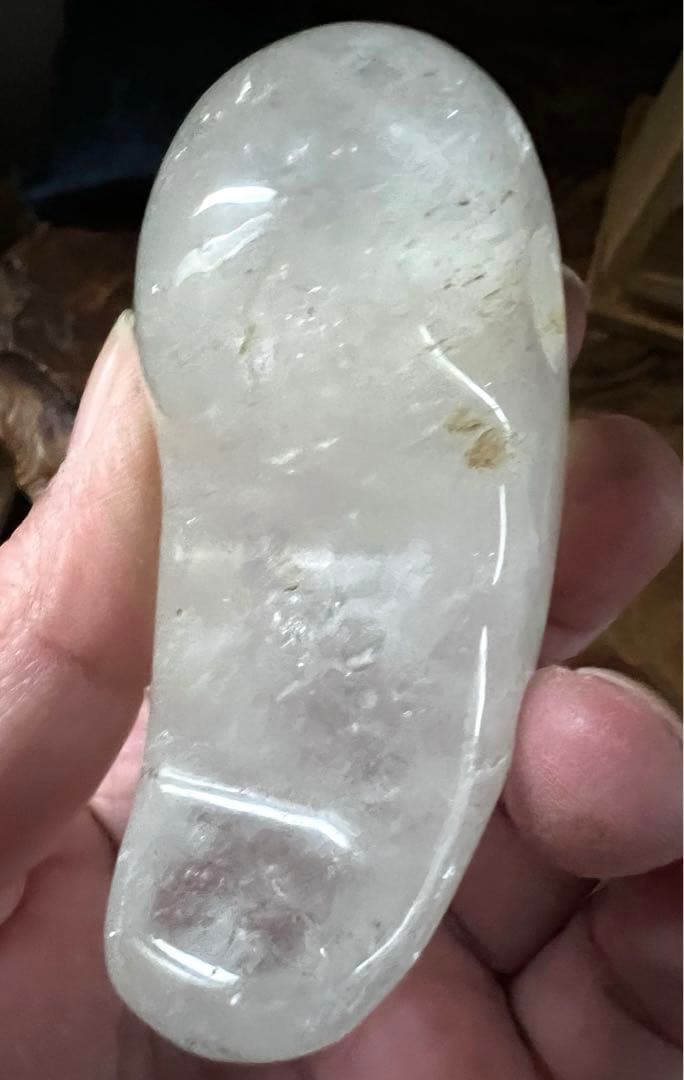 希少 特大 天然石 古水晶 古勾玉 レインボー スモーク 合せ箱