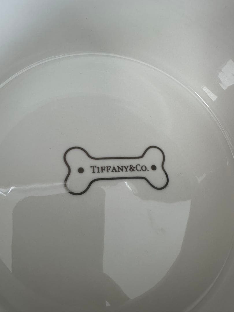 ティファニー ドッグ ボウル ボーンチャイナ フードボウル 餌入れ ラージ 美品