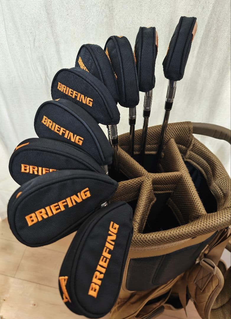 アイアンカバー付 BRIEFING CR4キャディバッグ 限定X-PACコヨーテ
