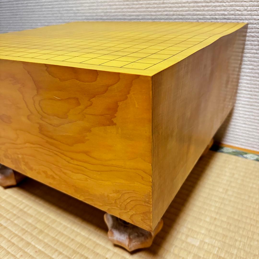 高級　本格派　囲碁盤　碁笥　碁石　脚付き　ヘソ有　新榧　柾目　蛤碁石　那智黒石