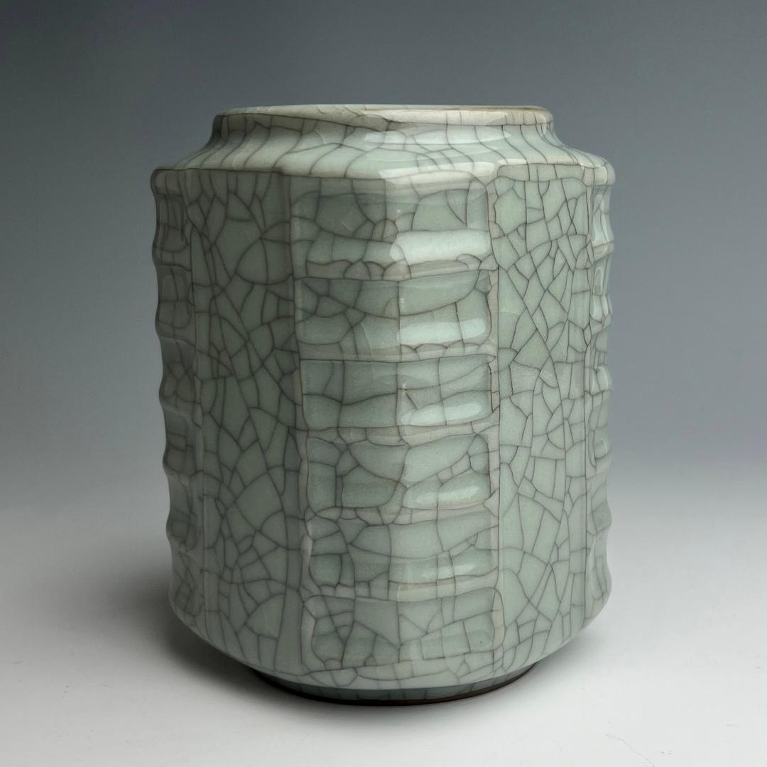 哥窯 琮式瓶 中国古玩 中国美術 唐物 擺件