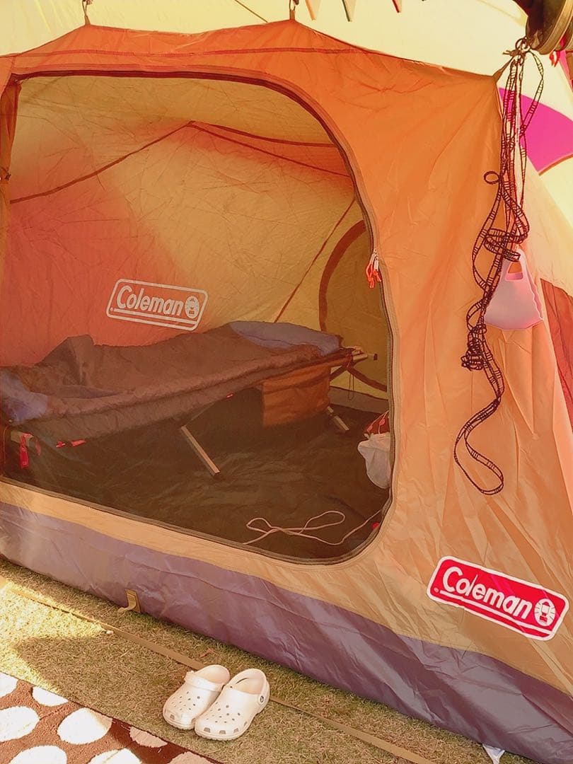 Coleman キャンプテント 大 赤・黄