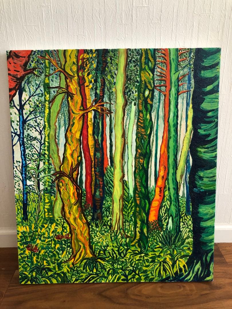 絵画　油絵　風景画　森　F10