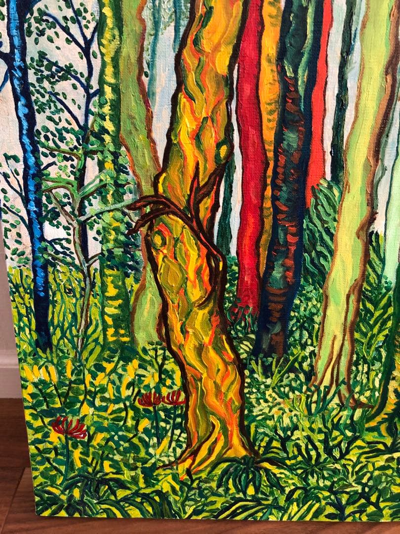 絵画　油絵　風景画　森　F10