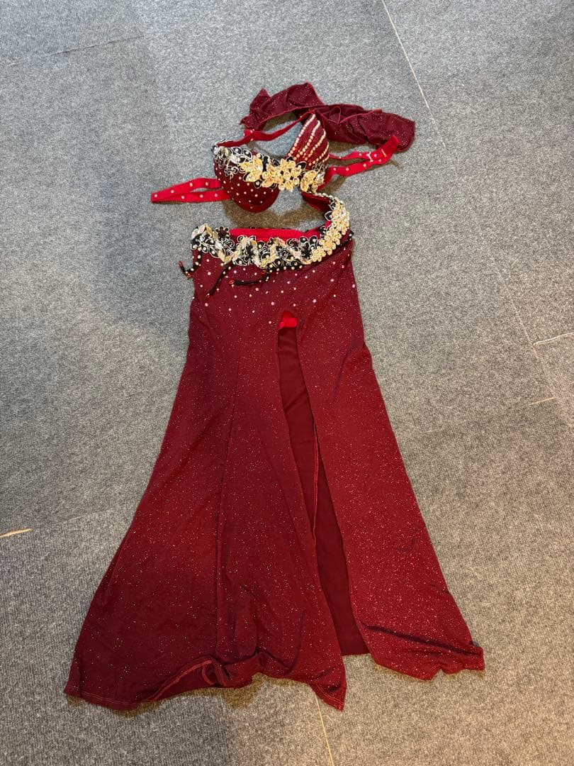 バーガンディ ベリーダンス セットアップ