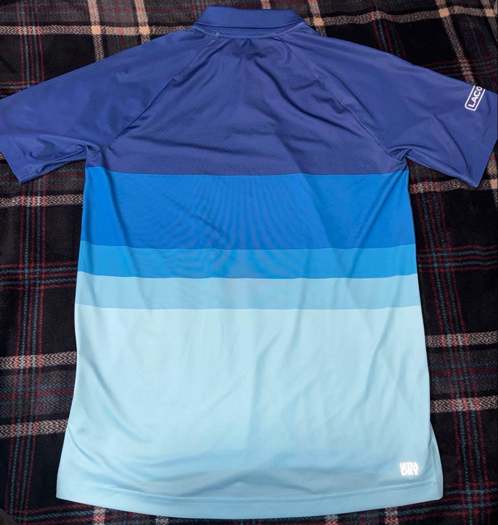 美品 ラコステ ジョコビッチ ポロシャツ ゲームシャツ テニス Mサイズ相当 青