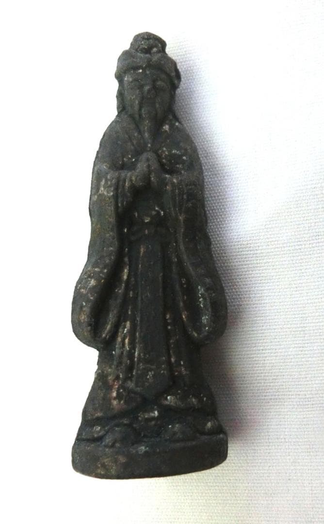 古銅　仏像　観音菩薩立像　合掌印　懐中仏　携行仏像　豆仏像