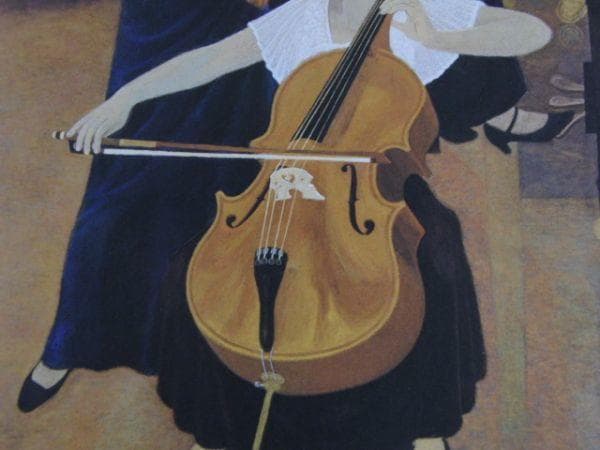 岡本明久、【旋律】、希少な額装用画集より、状態良好、新品額装付