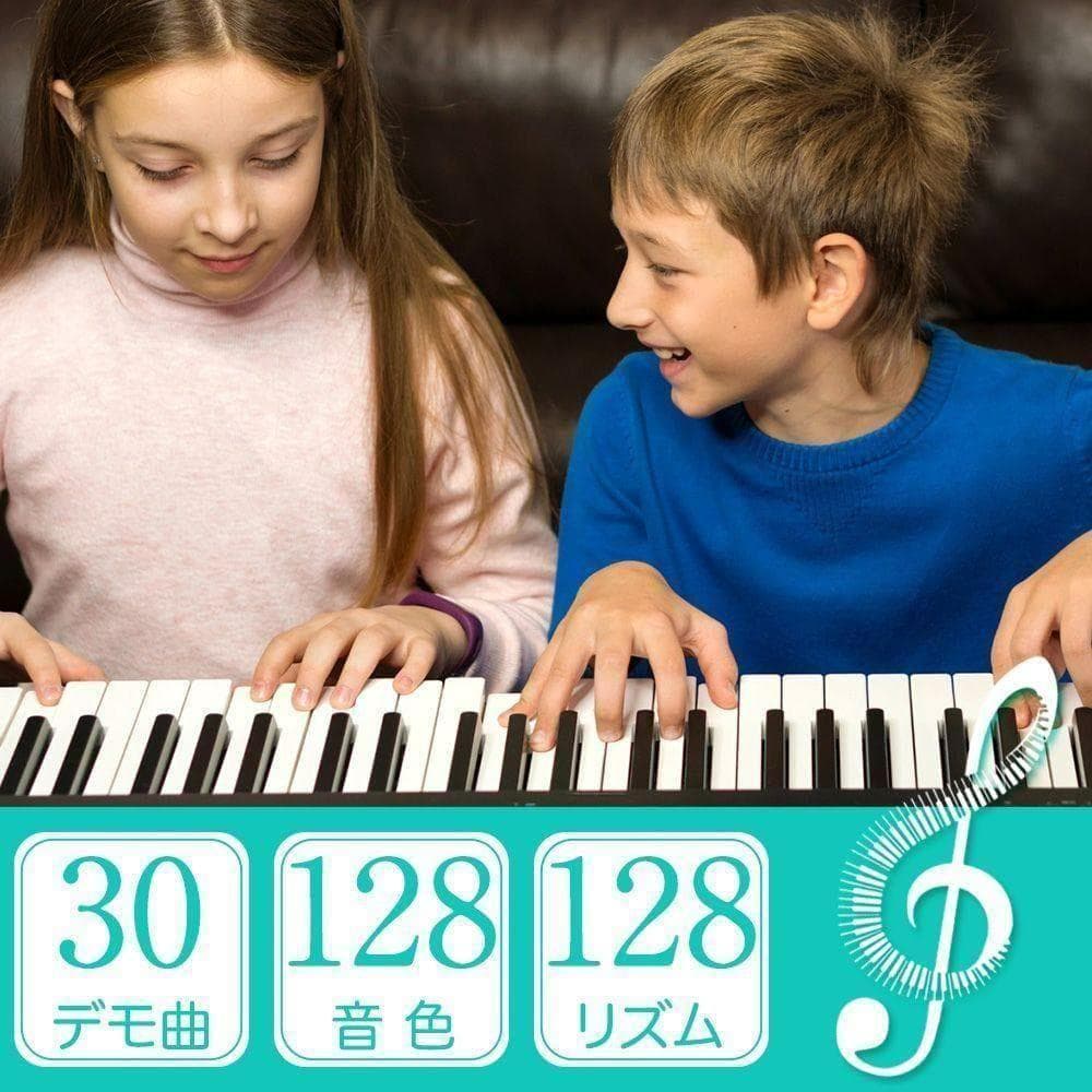折り畳み式 ピアノ 88鍵盤 スタンドセット コンパクト 軽量 ブラック2875