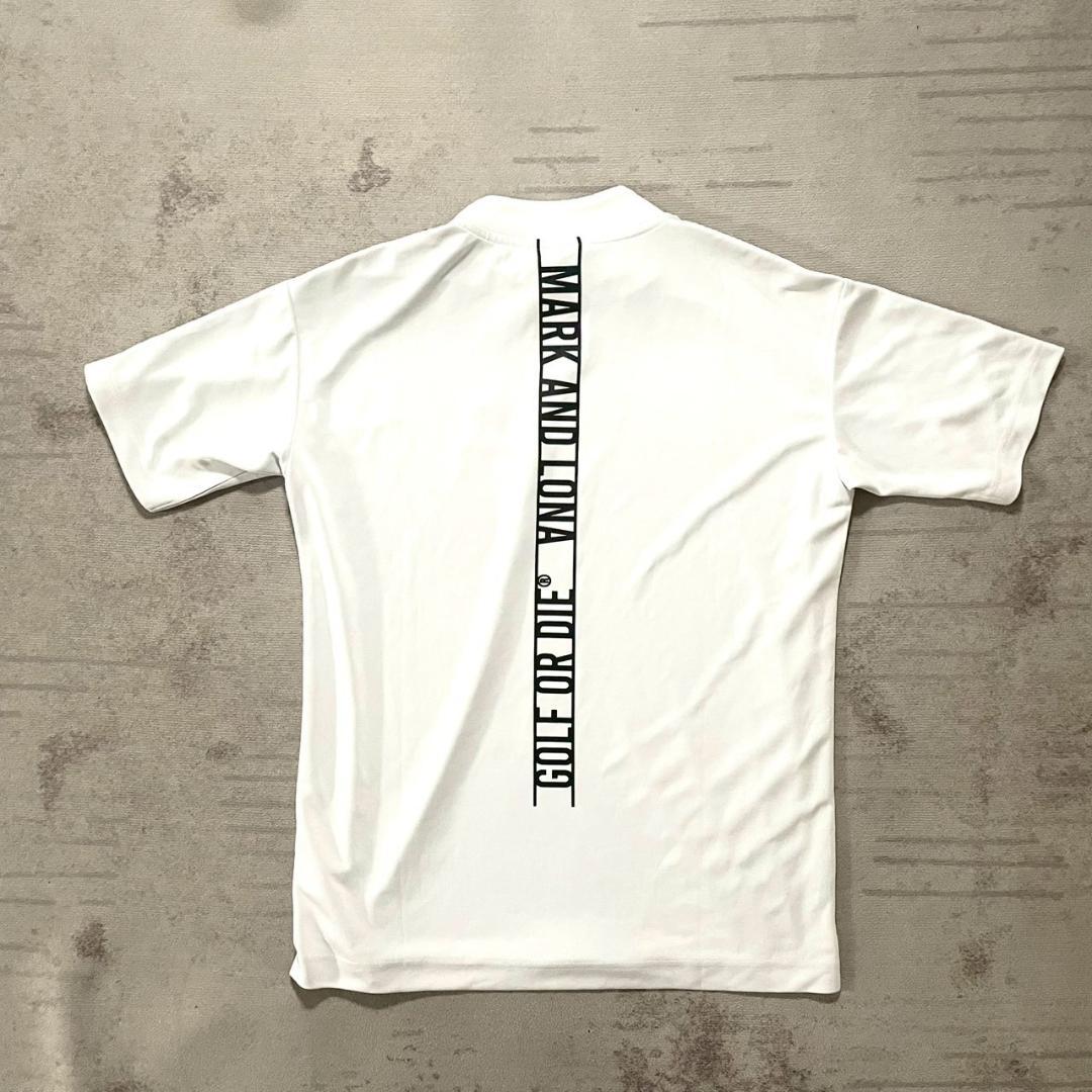 超美品 MARK&LONA 半袖モックネック 白 46