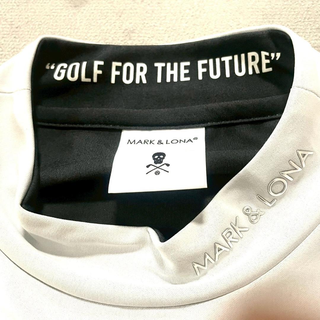 超美品 MARK&LONA 半袖モックネック 白 46