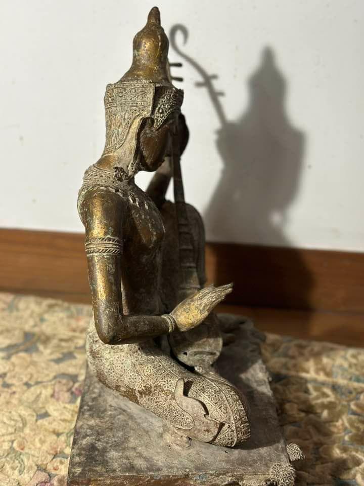 【貴重】タイ仏像　19世紀　古銅鍍金仏 ガンダルヴァ
