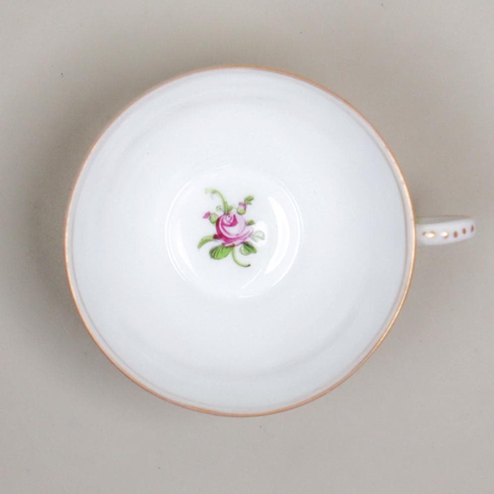 DRESDEN PORCELAIN 手描き 薔薇 トリオ カップ ソーサー 皿