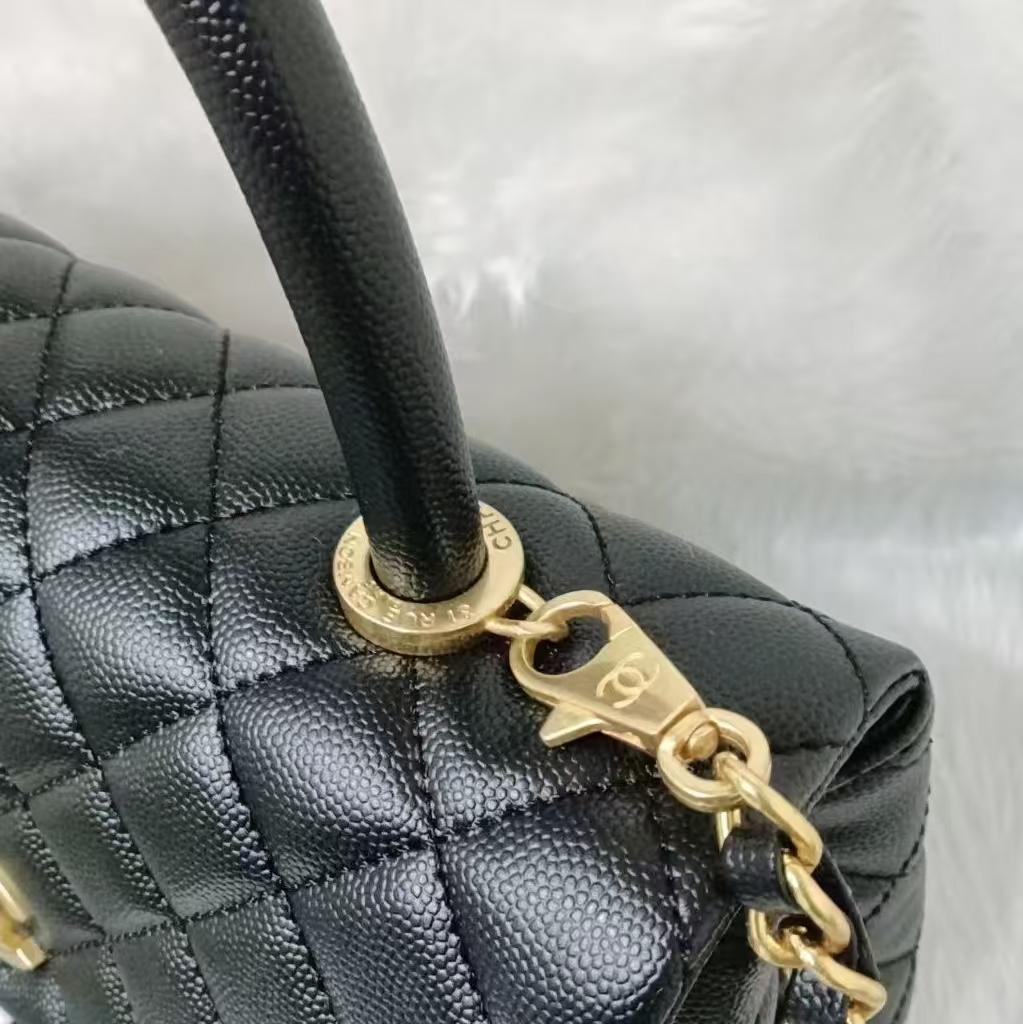 coco handle ブラック レザー ショルダーバッグ