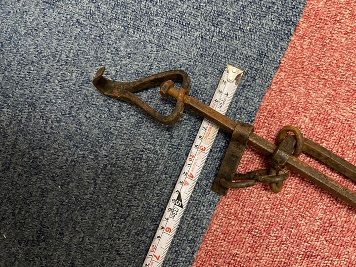 《鉄製自在鉤》焚き火キャンプ囲炉裏古民具