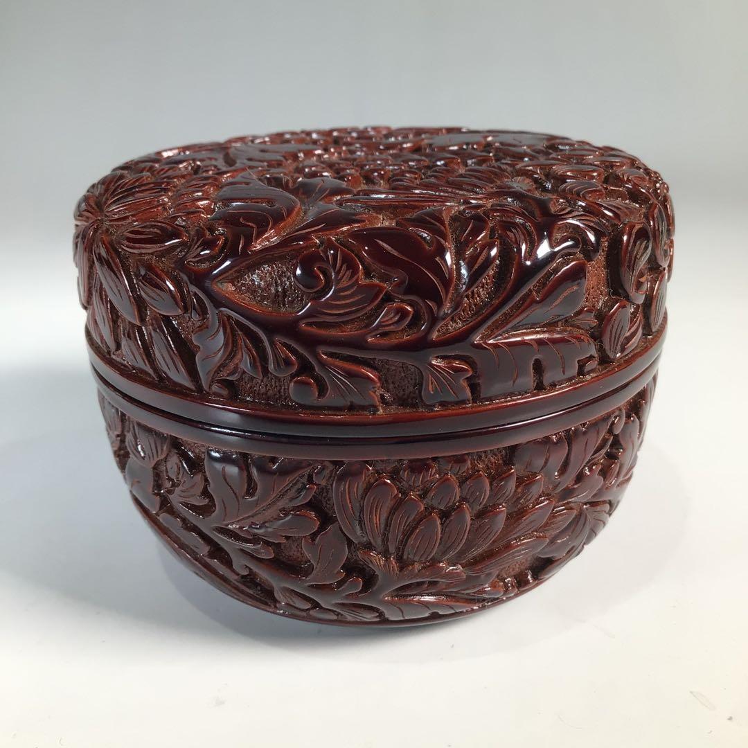 Ｎ９０９　棗　『高橋連峰作』『村上堆朱』『朱溜塗』『平棗』　共箱　茶道具