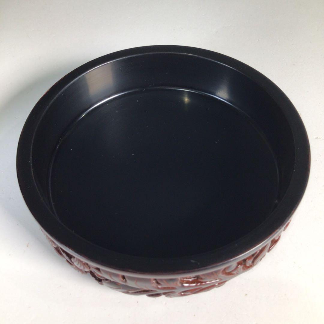 Ｎ９０９　棗　『高橋連峰作』『村上堆朱』『朱溜塗』『平棗』　共箱　茶道具