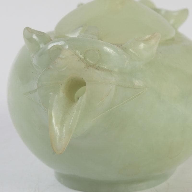 中国　書道具　玉石彫刻　神獣刻　水滴　V　9592