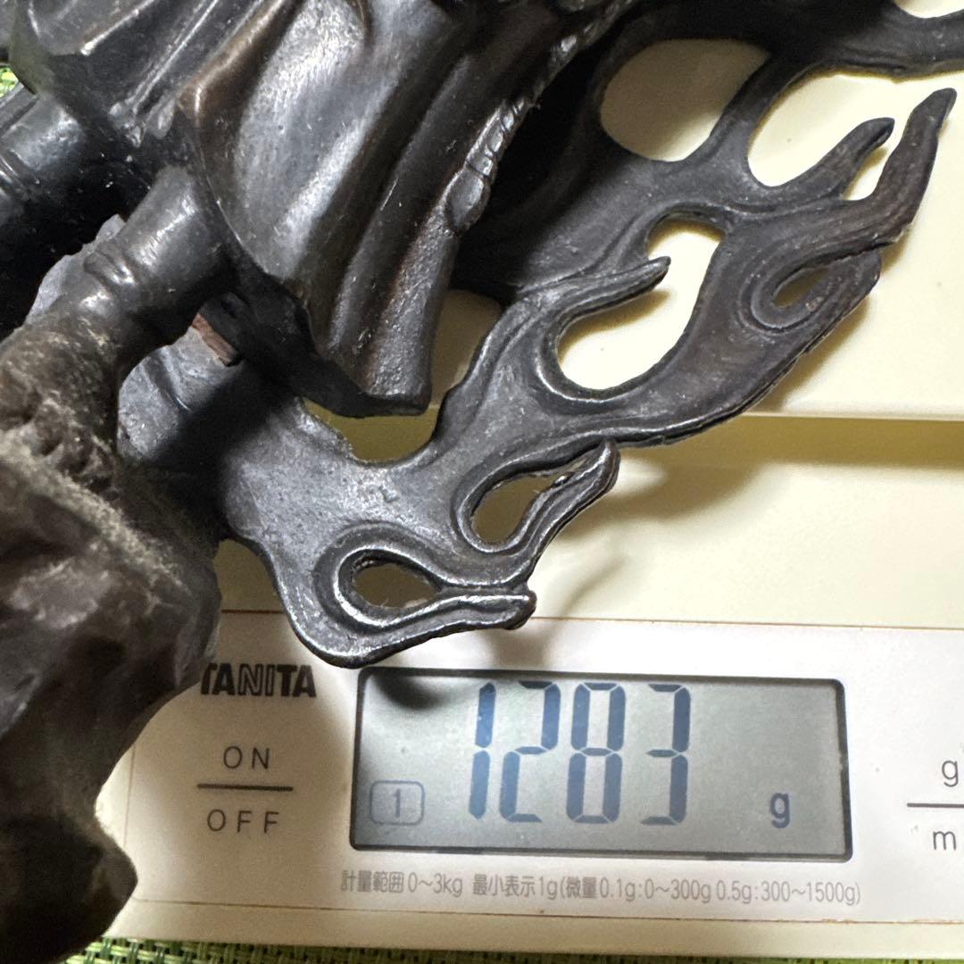 不動明王立像 金属製 高さ約28㎝ アンティーク 仏像 骨董品