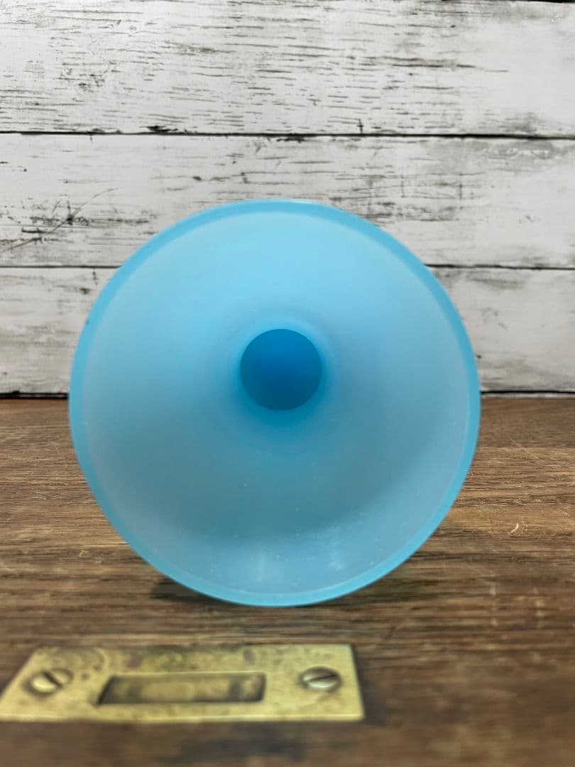 フランスアンティーク オパリンガラスの花瓶 ブルー系 一輪挿し グラス 花器