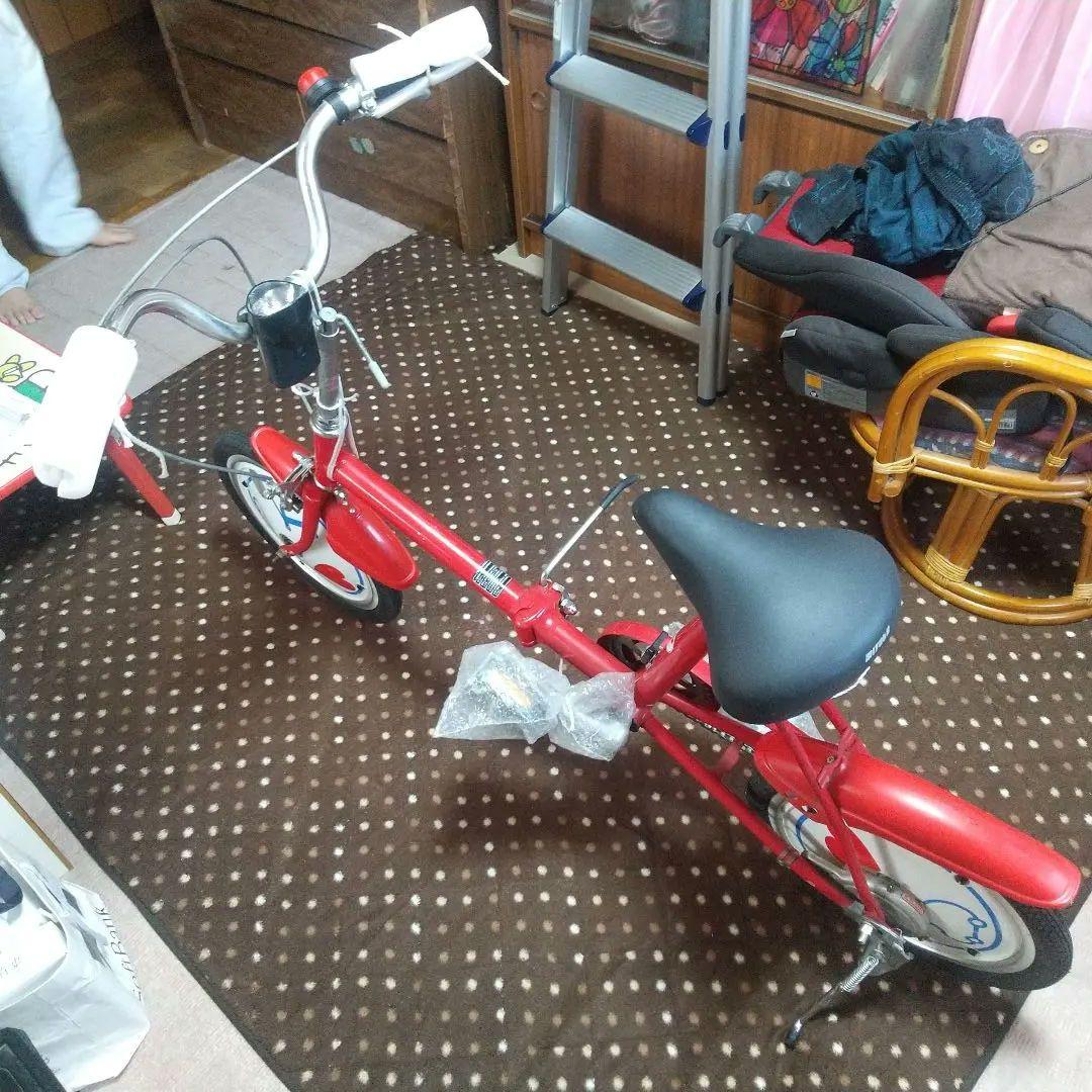 激レア マーチャリ 日産マーチ ノベルティ　折り畳み自転車　赤色　I LOVE